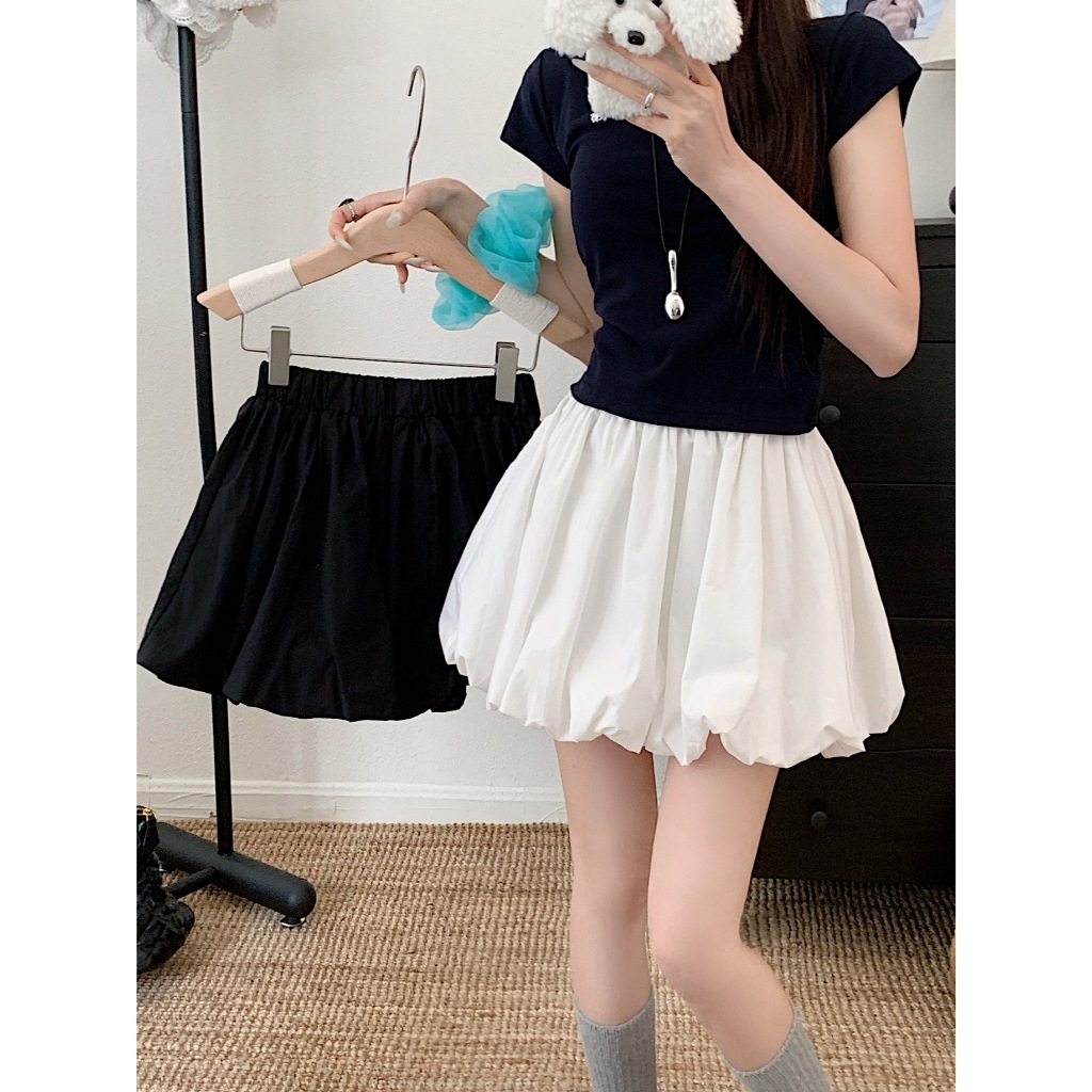 พร้อมส่งจากไทย กางเกงสั้นทรงบอลลูน มาใหม่ เอวยางยืด ผ้านิ่ม ใส่สบาย