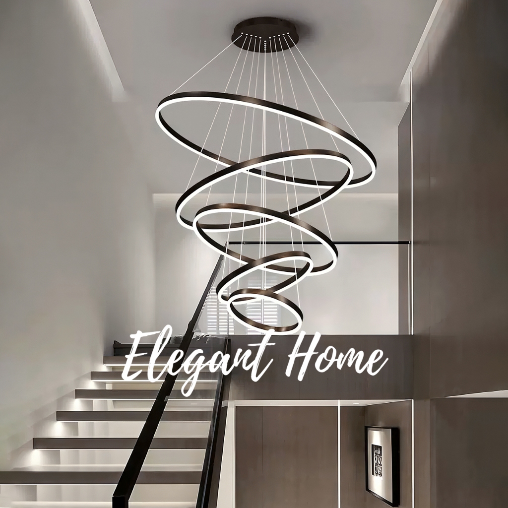 【Elegant Home】โคมไฟระย้า LED โคมไฟบันได โคมไฟตกแต่ง โคมไฟเพดาน โคมไฟโมเดิร์นหรู ดีไซน์ทันสมัย สำหรับบ้านและโรงแรม