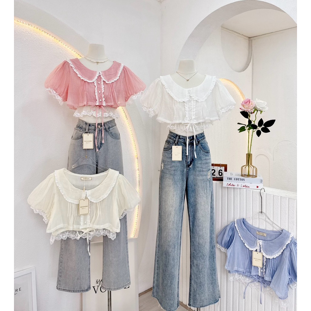 NN737 เสื้อครอบคอบัวแขนตุ๊กตา Peekanong🌷