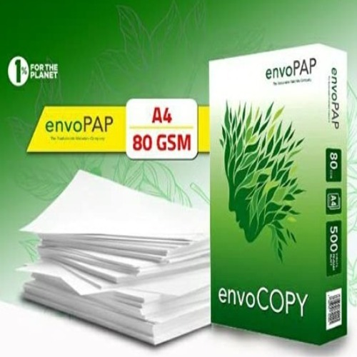 Envo Pap A4 Copy Paper 80 GSM Ream (500 sheet per Ream) - A4 80 GSM Ecofriendly Paper