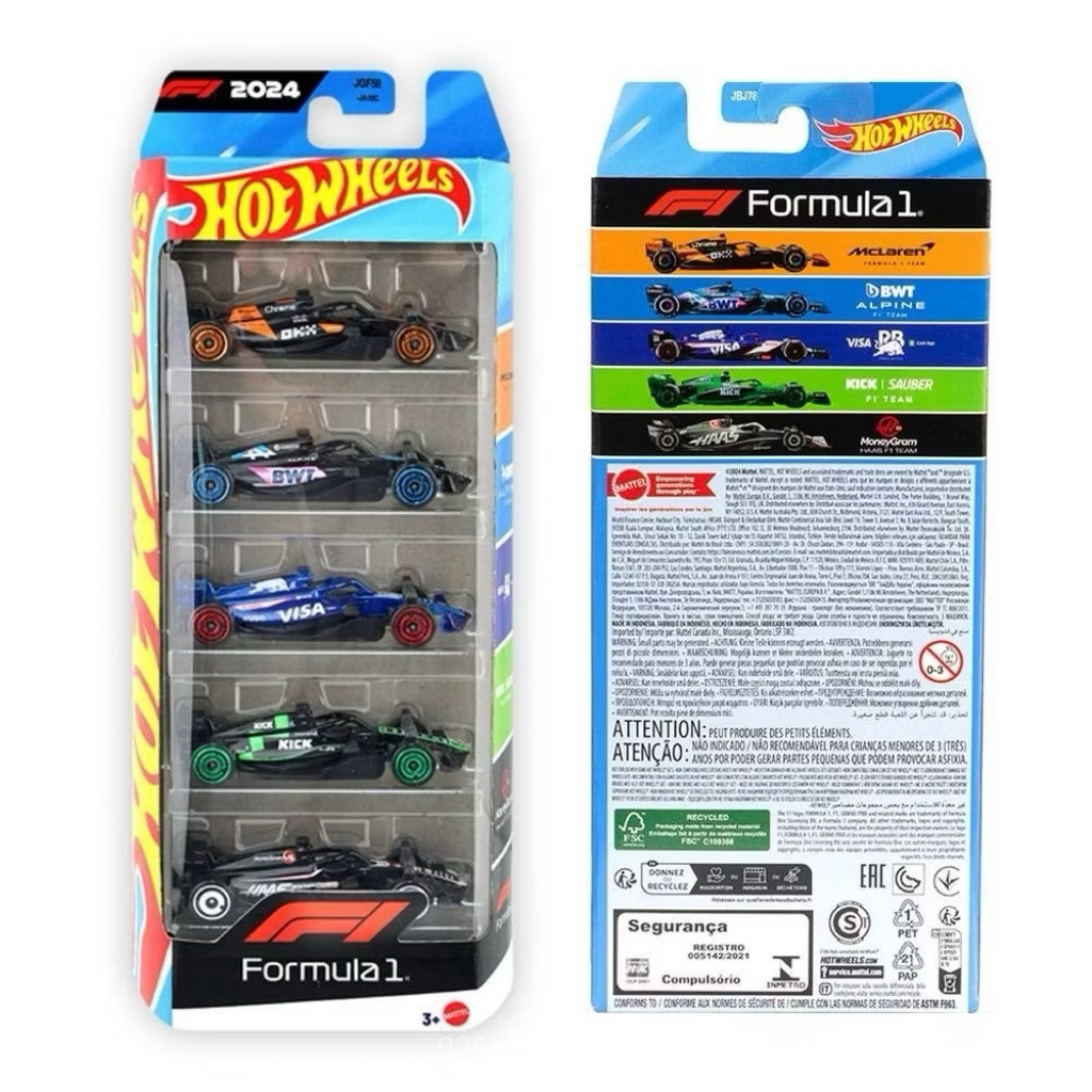 Hotwheels F1 Set Box 5-Pack Race Team Formula 1