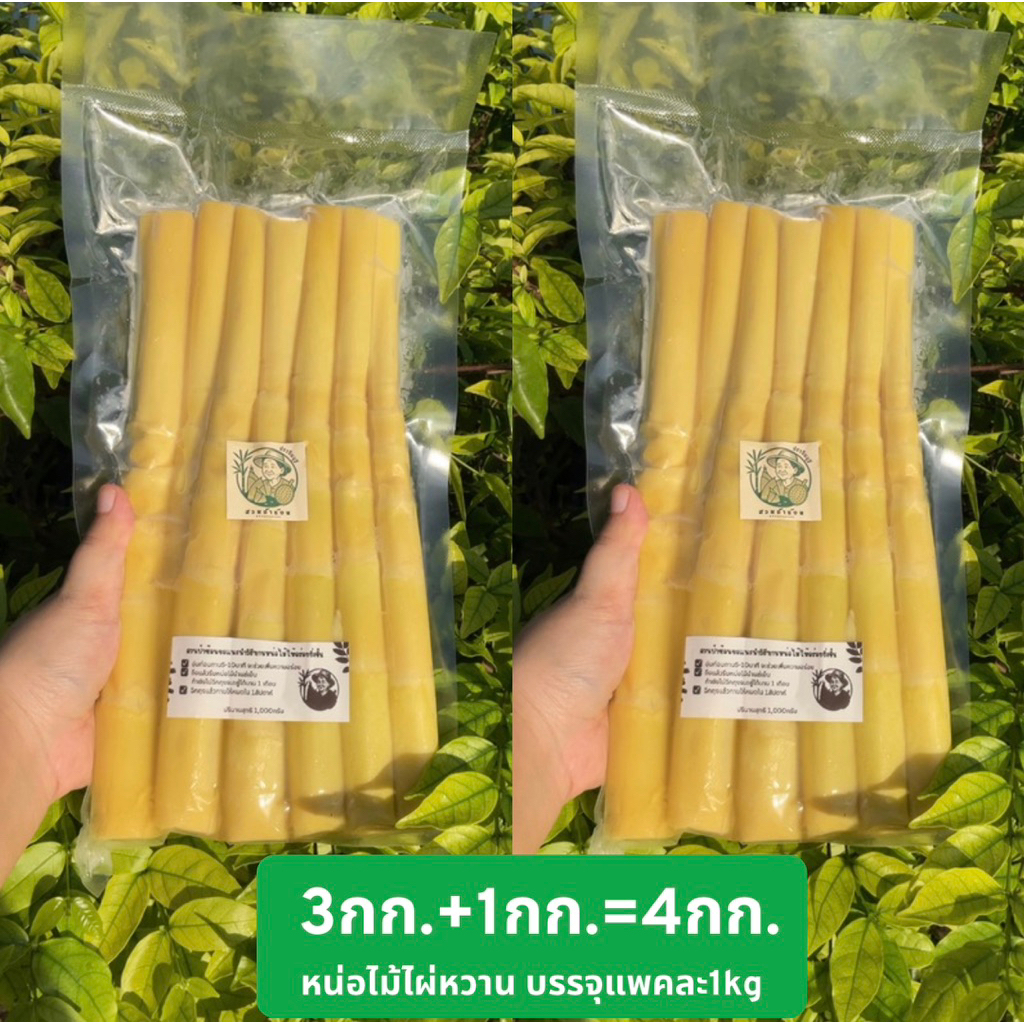 🌿 หน่อไม้หวานต้มสุก 3kg แถมฟรี 1kg หวาน อ่อน กรอบ ปลอดสาร รวม4kg (บรรจจุแพคละ1Kg*4แพค)✨