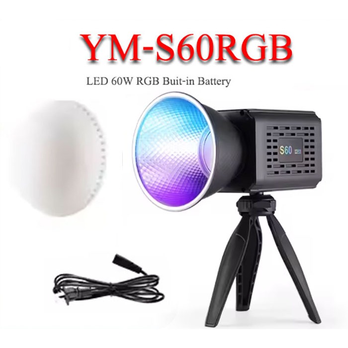 YM-S60RGB ปรับสี RGB และ 3200K-6500K Sport Light for Video and Photographer ไฟLED 60W แบตเตอรี่ในตัว