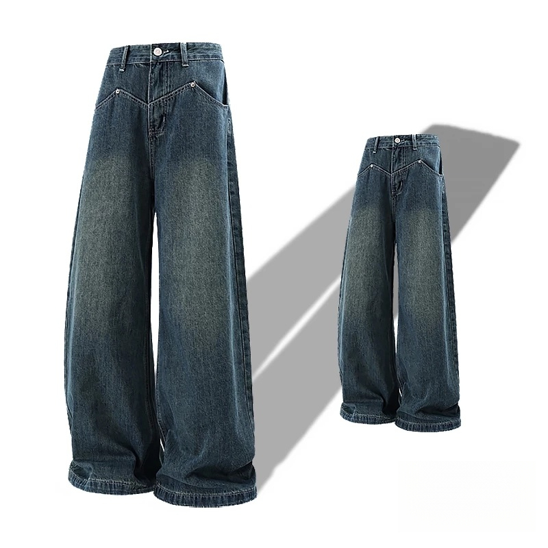 S~5XL Retro blue jeans for women กางเกงยีนส์ทรงตรงดีไซน์ทันสมัย กางเกงยีนส์สบายๆ ใส่ได้หลายโอกาส