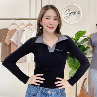 Serene's Choice เสื้อโปโลแขนยาว ผู้หญิง รุ่น Serene club เสื้อแฟชั่น ผ้าคอตตอนญี่ปุ่น