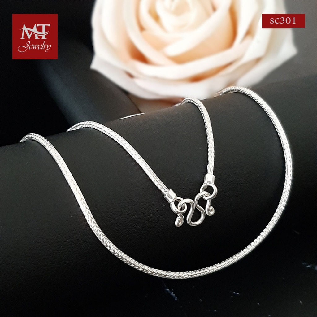 MT สร้อยคอเงินแท้ ลายสี่เสา กลม หนา 1.7 มม. ยาว 18 20 22 24 26 นิ้ว Chain (sc301) MT Jewelry มณีธารา