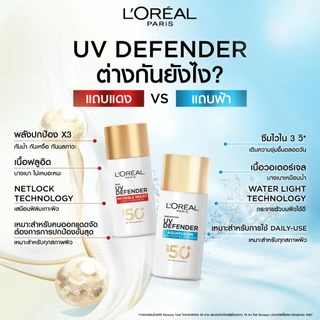 [แพ็กคู่] ลอรีอัล ปารีส L'Oréal Paris UV Defender Aquafusion Daily Water Gel Sunscreen SPF50+ PA++++ 50ml กันแดดเนื้อน้ำ