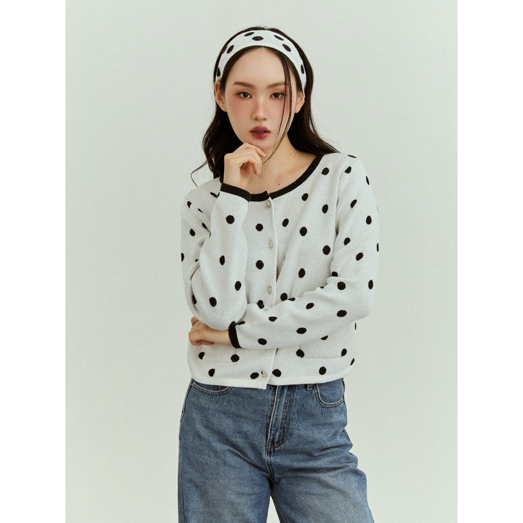 umade - polka dot คาดิแกน คาดิแกนลายจุด