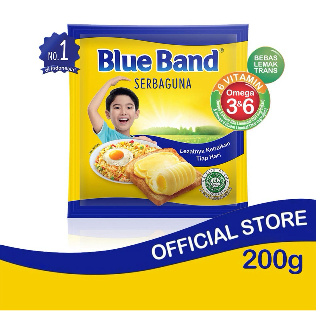 Indonesia Blue Band Serbaguna Margarin 200 gr / Blue Band Multipurpose Margarin