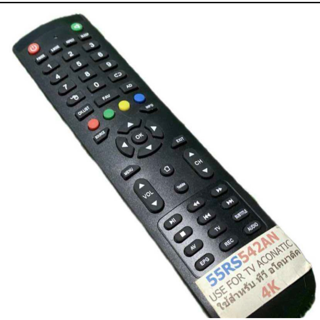 รีโมททีวี Aco——รุ่น 55RS542AN ตามภาพใส่ถ่านใช้งานได้เลยไม่ต้องตั้งค่า