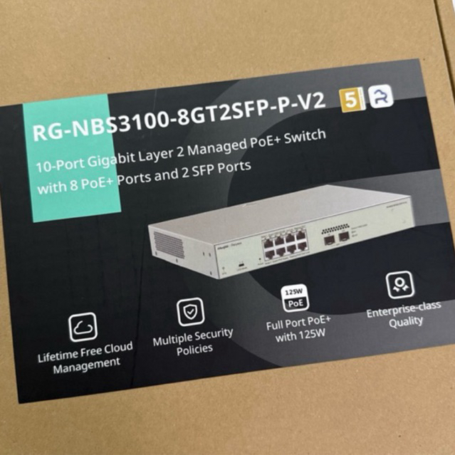 RG-NBS3100-8GT2SFP -P V2 Ruijie Reyee 10-Port Gigabit Layer2 Cloud Manage PoE Switch ประกันศูนย์ไทย