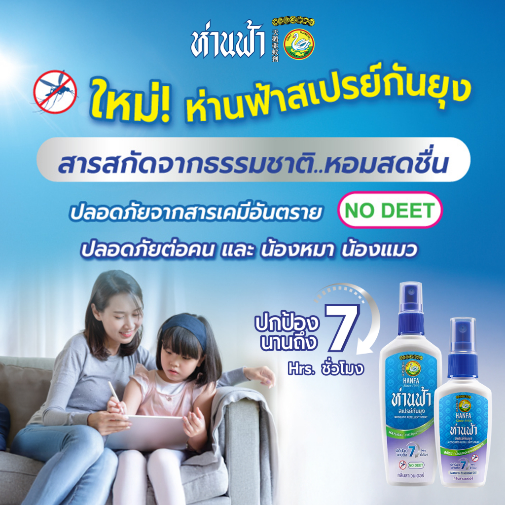 ห่านฟ้า สเปรย์กันยุง Hanfa Spray สารสกัดจากธรรมชาติ กลิ่นลาเวนเดอร์  30 ml - รูปที่ 2