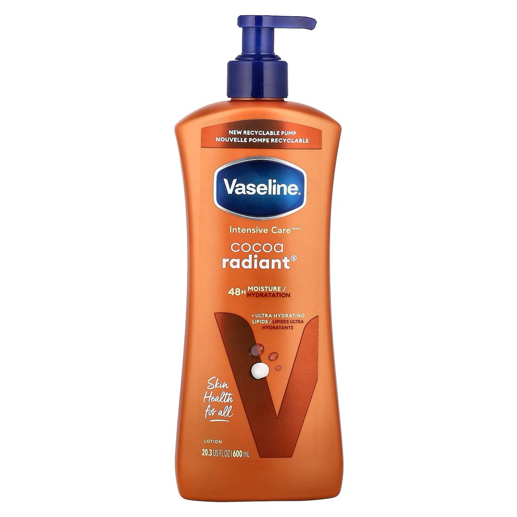 Vaseline Intensive Care Lotion Cocoa Radiant 600 ml. โลชั่นวาสลีนโกโก้