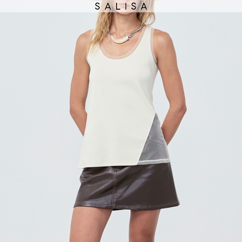 SALISA - TANK MESH FW25 เสื้อแขนกุด ตาข่าย