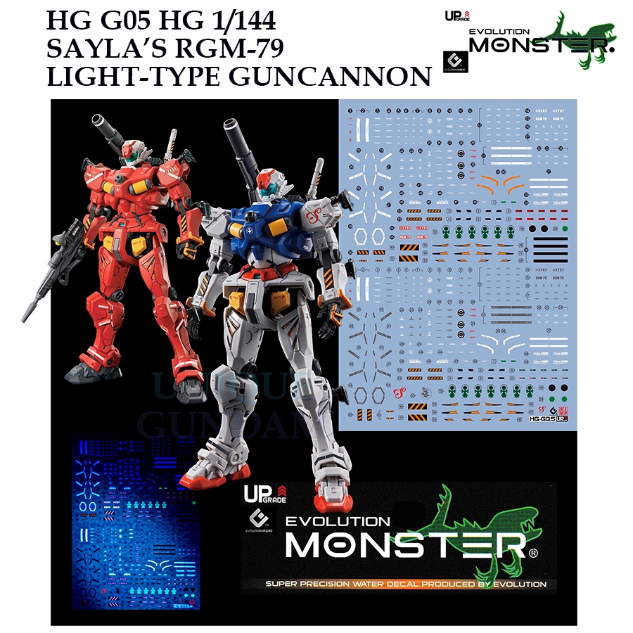ดีคอลน้ำ [MONSTER] HGGQ5 HG 1/144 SAYLA'S RGM 79 LIGHT TYPE GUNCANNON GQUUUUUUX GUNDAM WATER SLIDE D