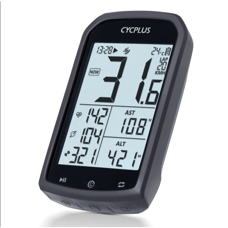 Cycplus M1 GPS ไมล์วัดความเร็ว มาพร้อมเคสซิลิโคน กันน้ำ สำหรับจักรยาน