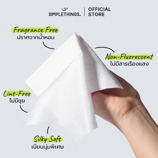 Simplethings Simple Face Towel ผ้าเช็ดหน้าใยไผ่ 1Box นุ่มพิเศษ ไม่เป็นขุย เส้นใยไผ่100% เช็ดเมคอัพแทนสำลี ซับหน้า