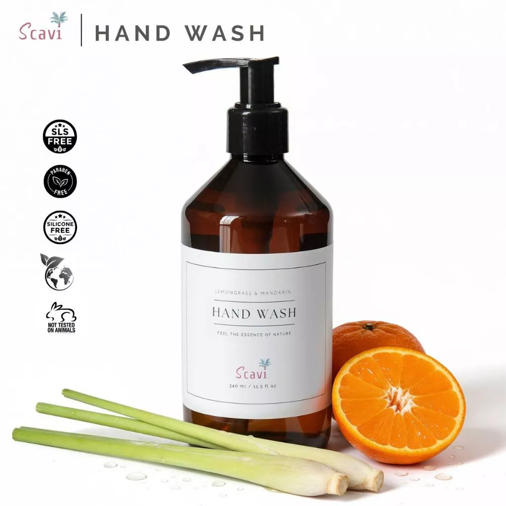 Scavi Hand Wash | Lemongrass & Mandarin 340 ml ผลิตภัณฑ์ทำความสะอาดมือ กลิ่นตะไคร้ และส้มแมนดาริน