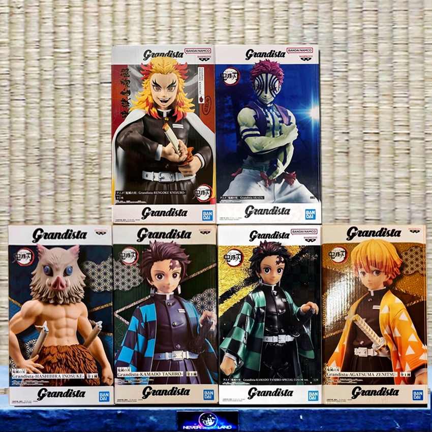 Bandai BANPRESTO ฟิกเกอร์: Demon Slayer: Kimetsu no Yaiba - Grandista - TANJIRO - INOSUKE - ZENITSU 