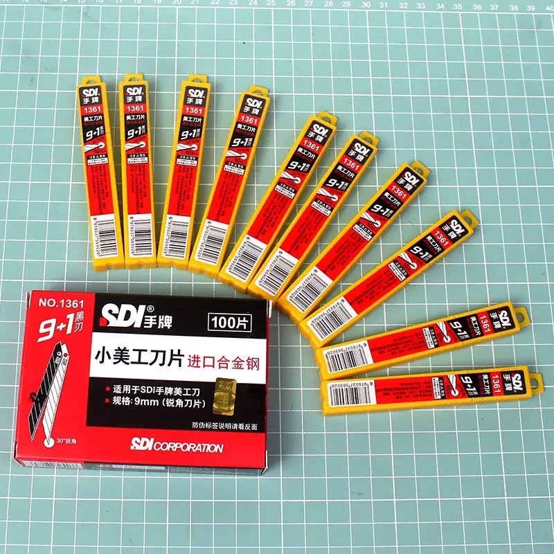 SDI cutter9mm ใบมีดดำ9มม ใบมีด​ดำกันสนิม​ ใบมีดอัลลอยด์ รูปที่ 5