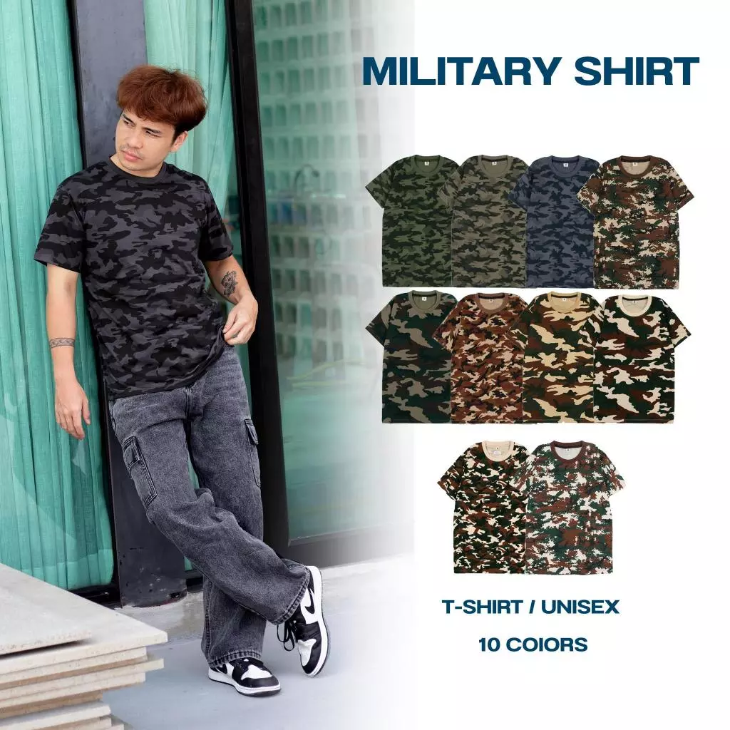 (ทหาร1)เสื้อยืดผ้า Cotton พิมพ์ลายทหาร