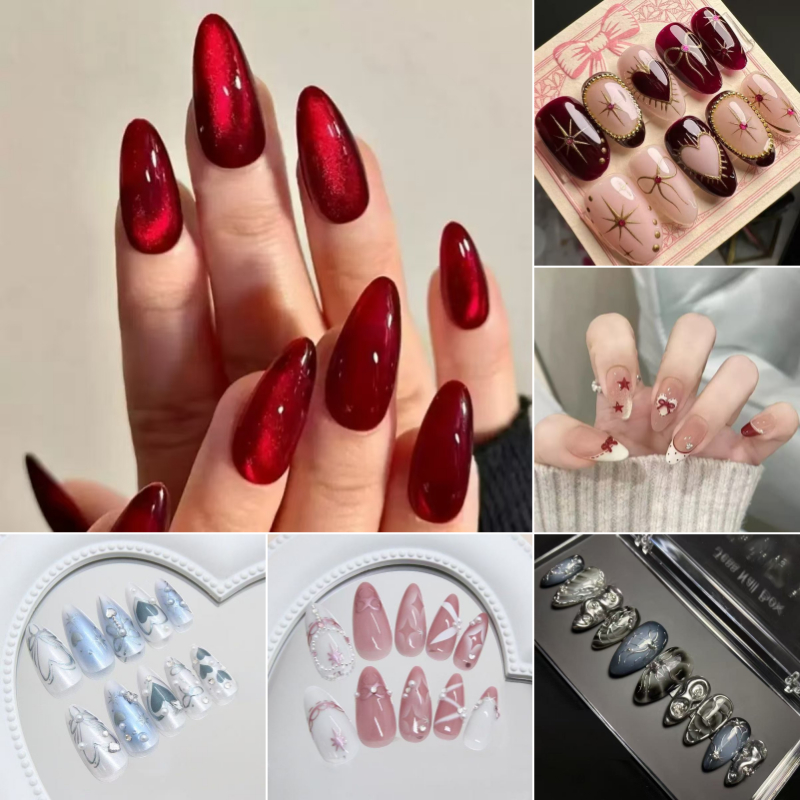 【สินค้าใหม่W1885] พร้อมส่งในไทย แฟลชเจาะเล็บปลอม เล็บปลอมกันน้ำ กล่องละ 24 ชิ้น เล็บปลอมสำเร็จรูป