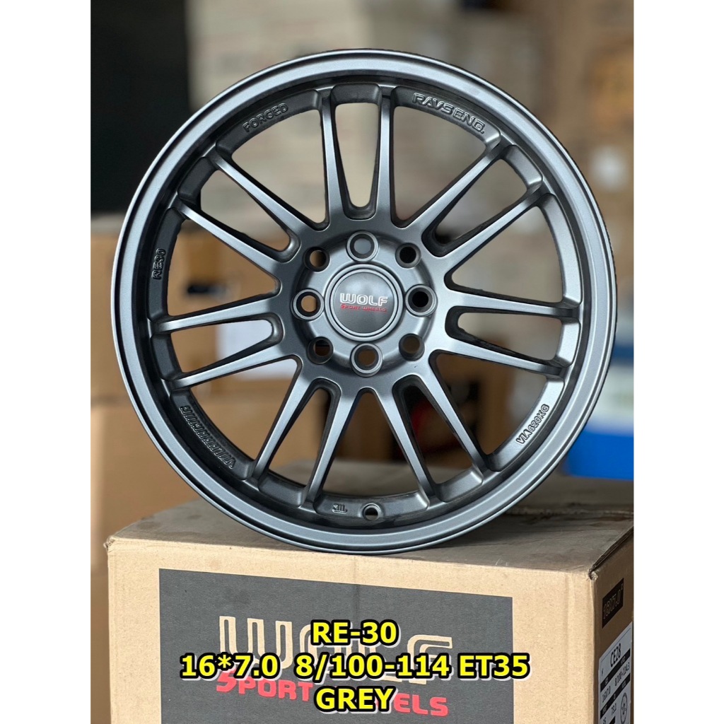 ล้อแม็ก RE30 4รู100/114 สีเทา กว้าง7 ขอบ16นิ้ว(ราคา 4วง)