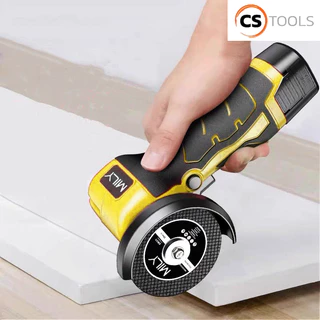 MILYเครื่องเจียร์ไร้สาย 12V เครื่องเจียร์ แบตเตอรี่ 2ก้อน ลูกหมู 3 นิ้ว เครื่องตัด หินเจียร์ เครื่องเจียร์ไฟฟ้า สีเหลือง