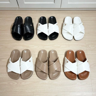 IVY (ไอวี่) 017 รองเท้าแตะสวม ผ้านุ่มพร้อมอะไหล่หัวใจสีทอง **+1ไซส์น้าา**