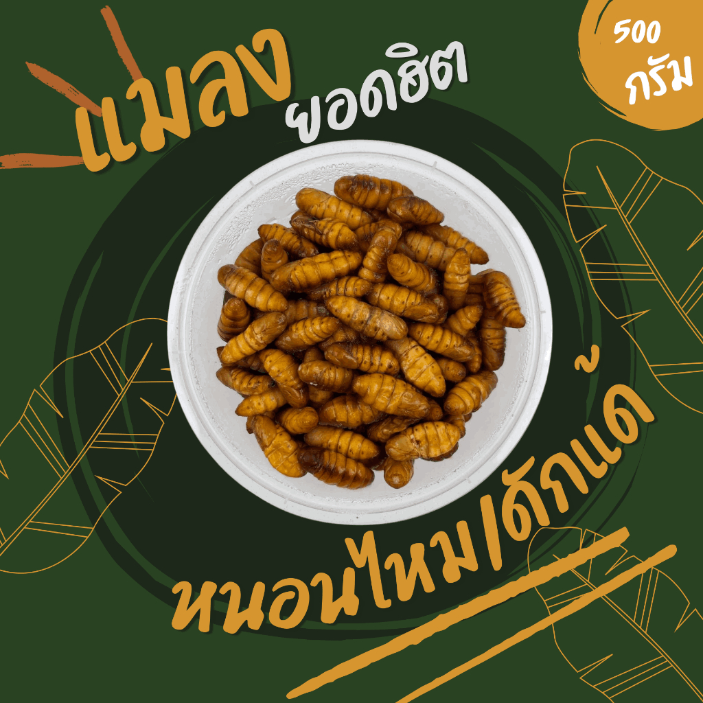 ดักแด้/หนอนไหม (ส่งรถห้องเย็น) ค่าส่งเหมาๆ ฟรีซแข็ง สดใหม่ สะอาด ส่งตรงจากฟาร์ม