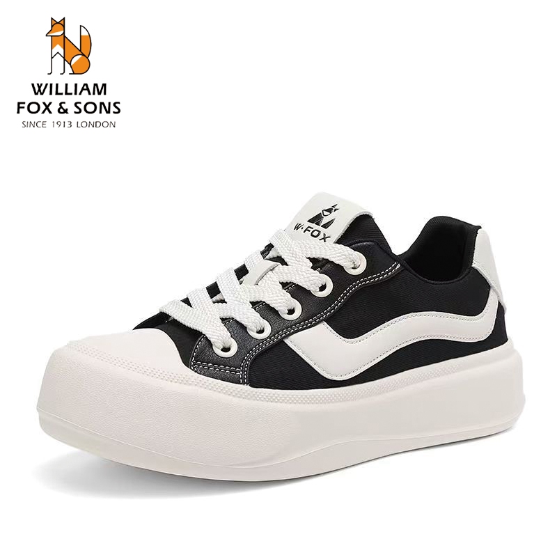 WILLIAM FOX&SONS รองเท้าลำลองหนังสวมใส่สบาย และระบายอากาศได้ดีสายคาดเอวยางยืดสวมใส่สบาย