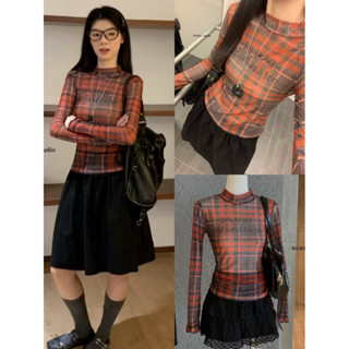 เสื้อลายสก๊อตงาน ผ้าตาข่าย งานป้าย#WGWE Studio