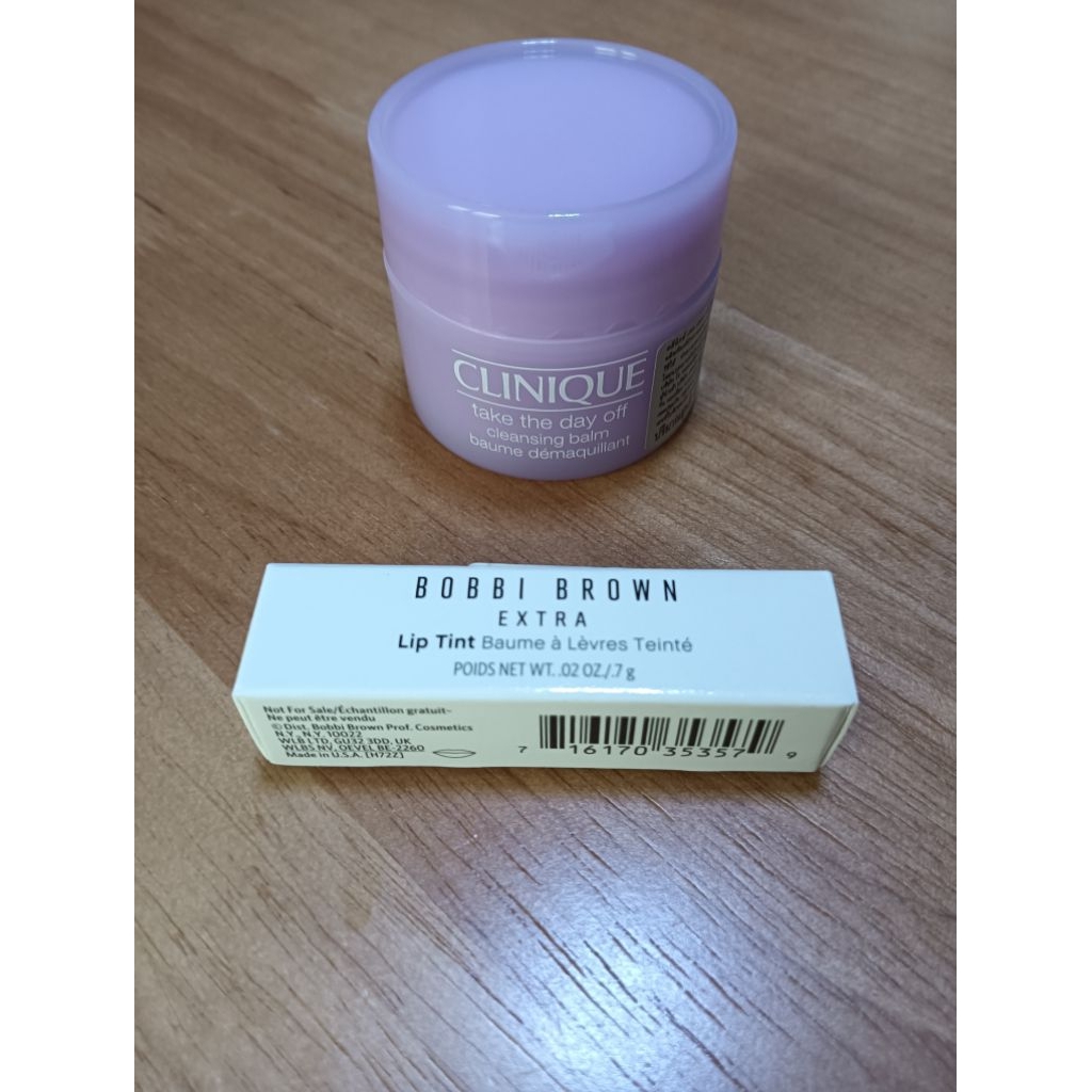 clinique cleansing blam & mini bobbi brown extra lip tint