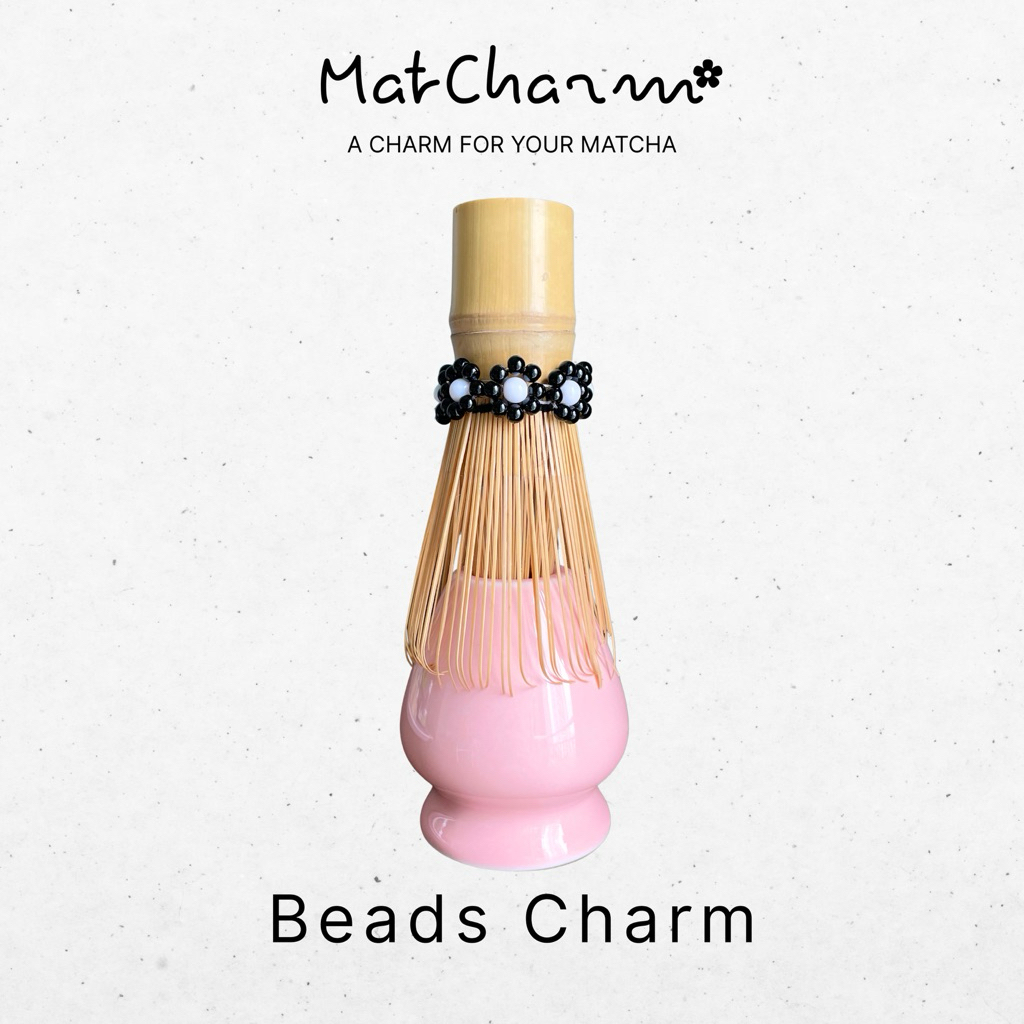 Black Flower Beads—Chasen Charm จี้แต่งแปรงมัทฉะ