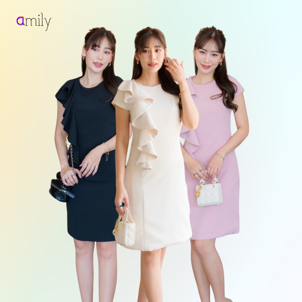 AmilyBrand เดรสแขนล้ำ B02 – โปรปัง