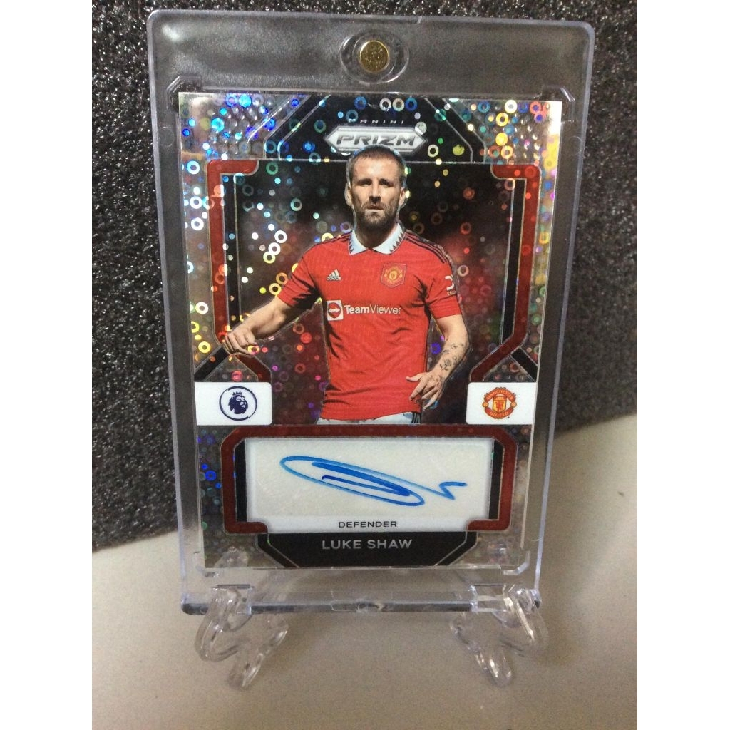 การ์ด​ฟุต​บอล​ panini​ prizm​22-23​ LUKE​ SHAW​ AUTO