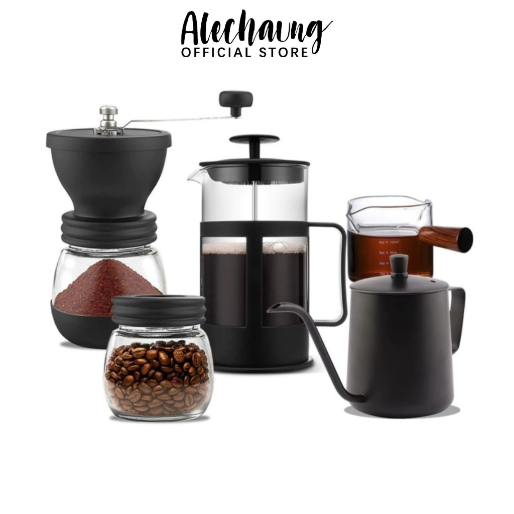 Alechaung ชุดชงกาแฟ ชุดดริปกาแฟ ชุดเหยือกชงกาแฟ drip coffee set อุปกรณ์ดริปครบเซ็ท สำหรับแคมปิ้ง