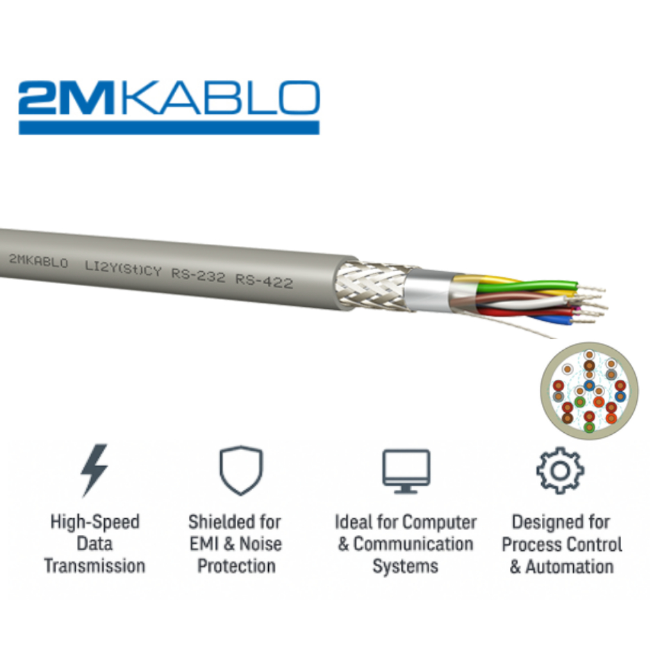สายควบคุมLiYCYสายส่งสัญญาณควบคุม PLCLI2Y(St)CY (RS 232 - 422)3x2x0.22