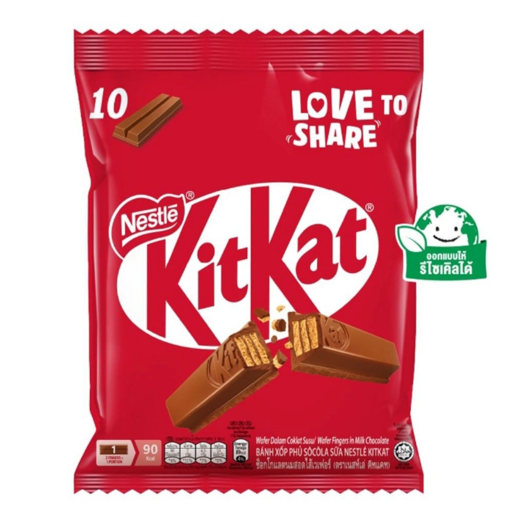 พร้อมส่ง 🎯 Exp: 04/26 KIT KAT 🍫Wafer Fingers in Milk Chocolate 17 g. x 10 units