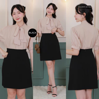 กระโปรงทำงานแฟชั่น ทรงเอ ยาว19'' Lilac Skirt (เหมาะกับคนมีสะโพก)