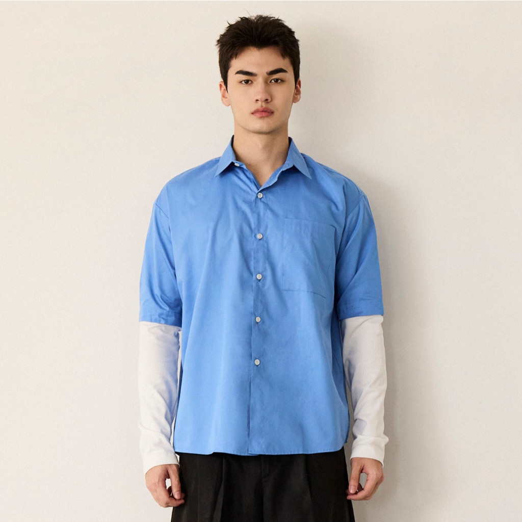 Hunter Studios - เสื้อเชิ้ตทรงหลวม ถอดแขนได้ รุ่น Flex Sleeve Shirt