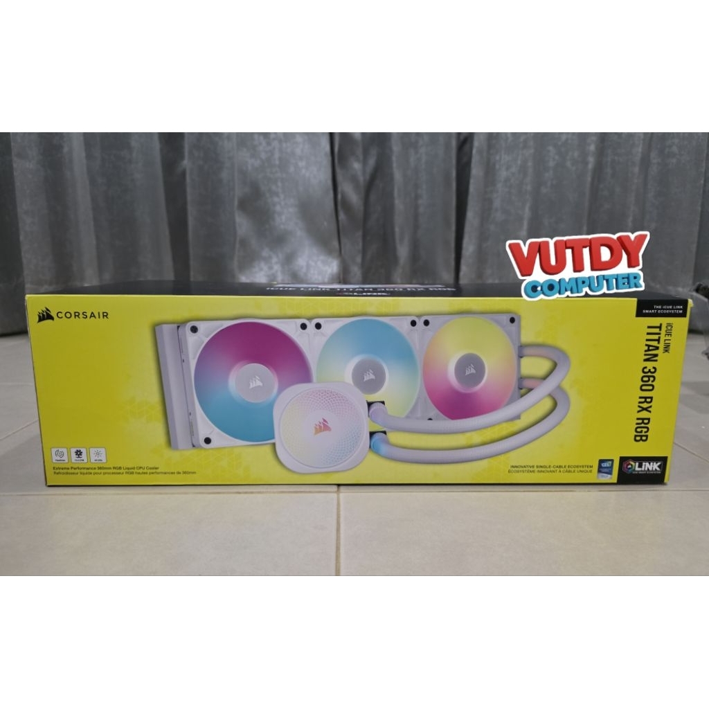 CPU LIQUID COOLER CORSAIR ICUE LINK TITAN 360 RX RGB (WHITE)