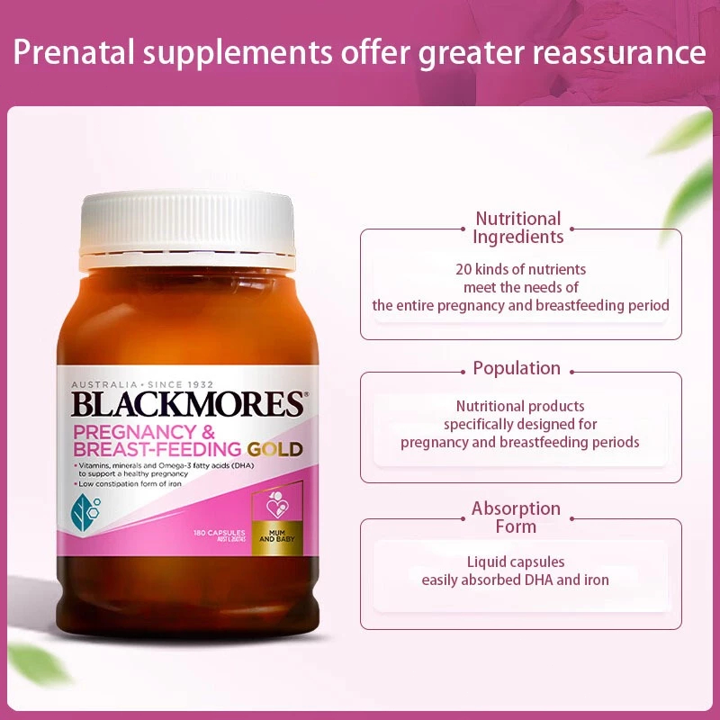 แบลคมอร์ส เพร็กแนนซี่ & บรีสต์-ฟีดดิ้ง โกลด์ 180 แคปซูล เตรียมตั้งครรภ์และให้นมบุตร วิตามินรวม หมดอายุ 2028 ราคา ถูกที่สุด ดีลบีเคเค แกลเลอรีภาพที่ 7