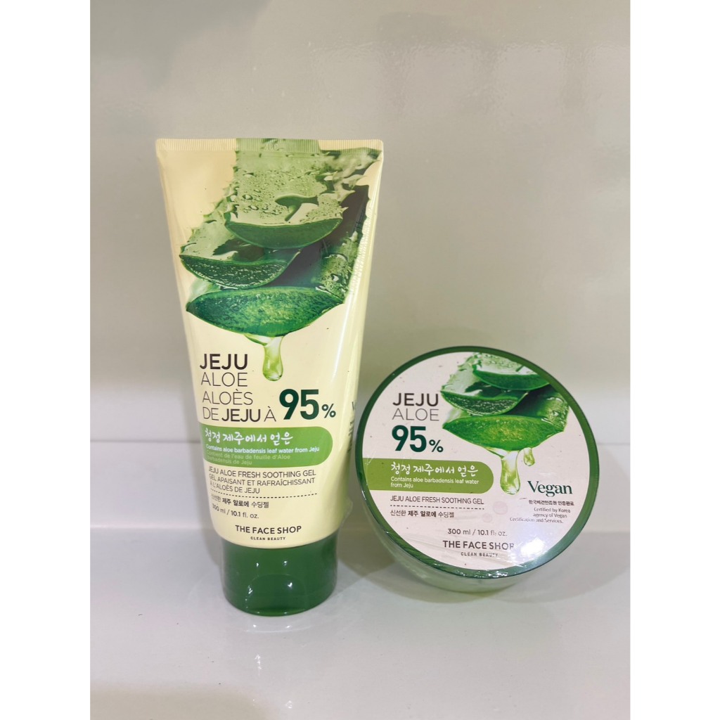 (ของแท้/ฉลากไทย) The Face Shop Jeju Fresh Aloe Soothing Gel 95% 300 ml.