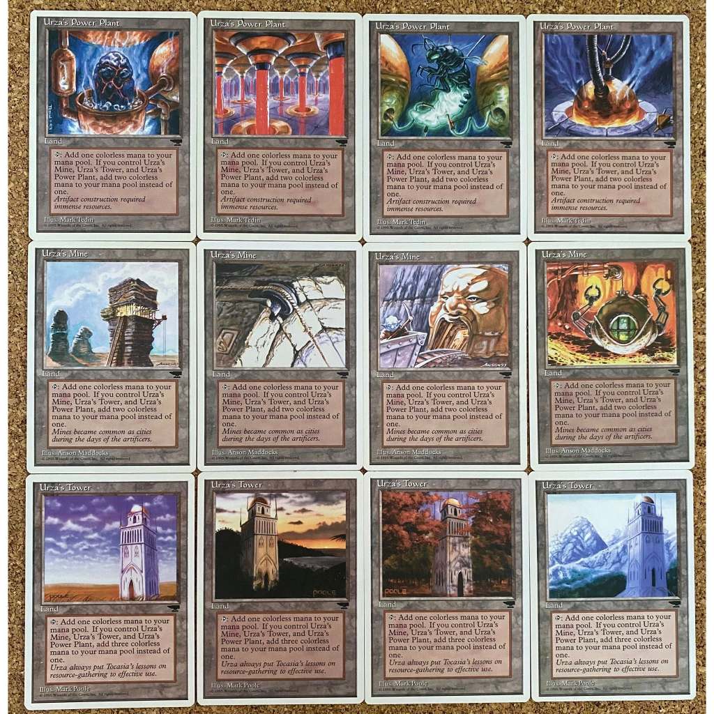 MtG Single Card: Urza's Land (Urza's Mine, Urza's Tower, Urza's Power Plant) 4each