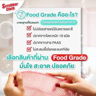 ผ้าล้างจาน Scrubber Cloth มาตราฐาน FOOD GRADE แก้ปัญหาที่พบจากฟองน้ำล้างจานแบบเดิมๆ