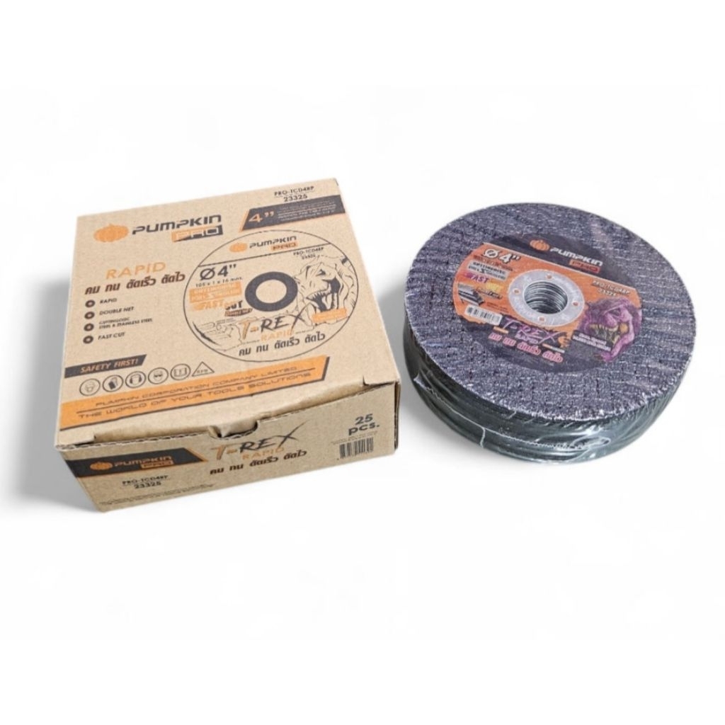 PUMPKIN 23325 PRO-TCD4RP แผ่นไฟเบอร์ตัดเหล็ก/สแตนเลส 4" *ราคาต่อ 1 กล่อง*