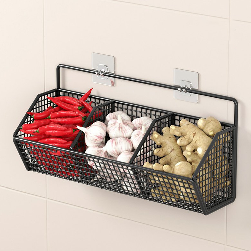 ตะกร้าเก็บ ห้องครัวที่เก็บผนังติดผนัง ชั้นวางเก็บเครื่องเทศ  เลือกใช้วัสดุคณภาพ ไม่ต้องเจาะรู เเบ่งช่องให้ 2ช่อง/3ช่อง - รูปที่ 5