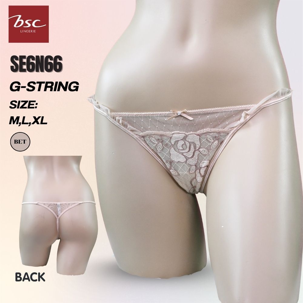 BSC กางเกงชั้นใน แบรนด์ดัง ของแท้ เกรดA รูปแบบ G -Sting   Sexi  ผ้าลูกไม้ รุ่น  SE0150U (SE6N66)  BE