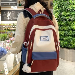 กระเป๋าเป้สะพายหลังนักเรียน สไตล์เรียบง่าย น้ำหนักเบา ความจุ…